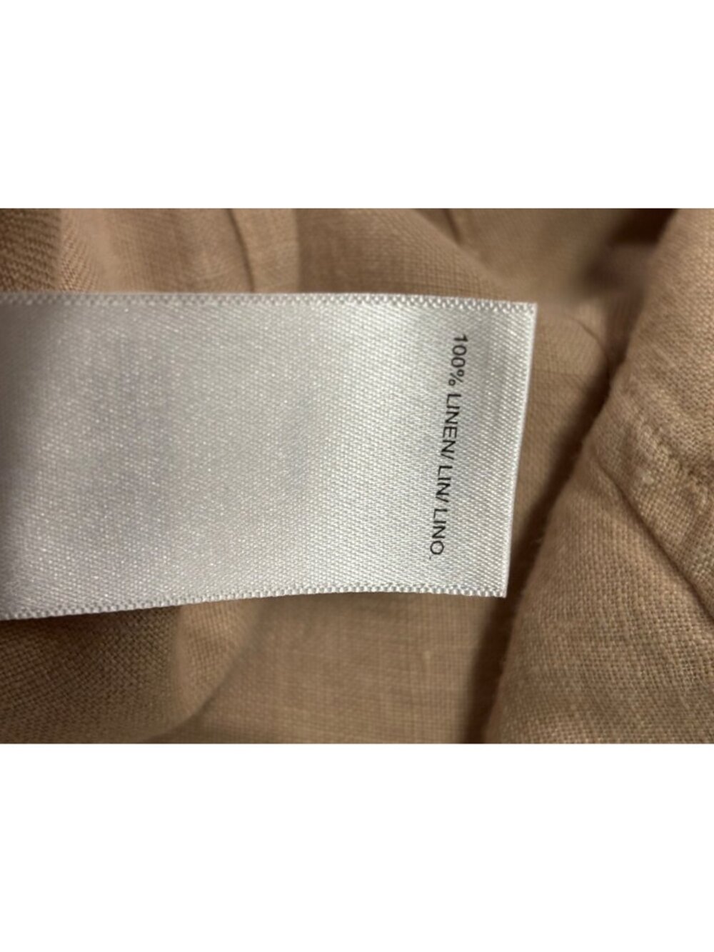 Lucky Brand 100% Linen Button Front Shirt Men’s XL Tan Short Sleeve Casual Beach - Picture 5 of 6
